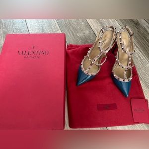 Valentino garavani rockstud Pump heels, Size 37, Blue And Gold